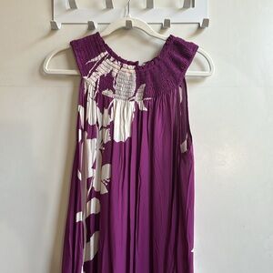 Anthropologie Purple and White Floral Dress